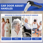 2 Pcs Car Door Assist Handle, Multifunction Car Handle Assist, Vehicle Support Handles Seatbelt Cutter Window Breaker Portable Automotive Car Handle Assist for Elderly and Car Emergency Tool (Blue)