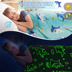 Shark Toys Gifts for Boys Girls - Glow in The Dark Ocean Animal Blanket Best Christmas Birthday Valentine's Day Easter Presents for Kids Age 1 2 3 4 5 6 7 8 9 10 Year Old Child Teen Soft Throw 50"x60"