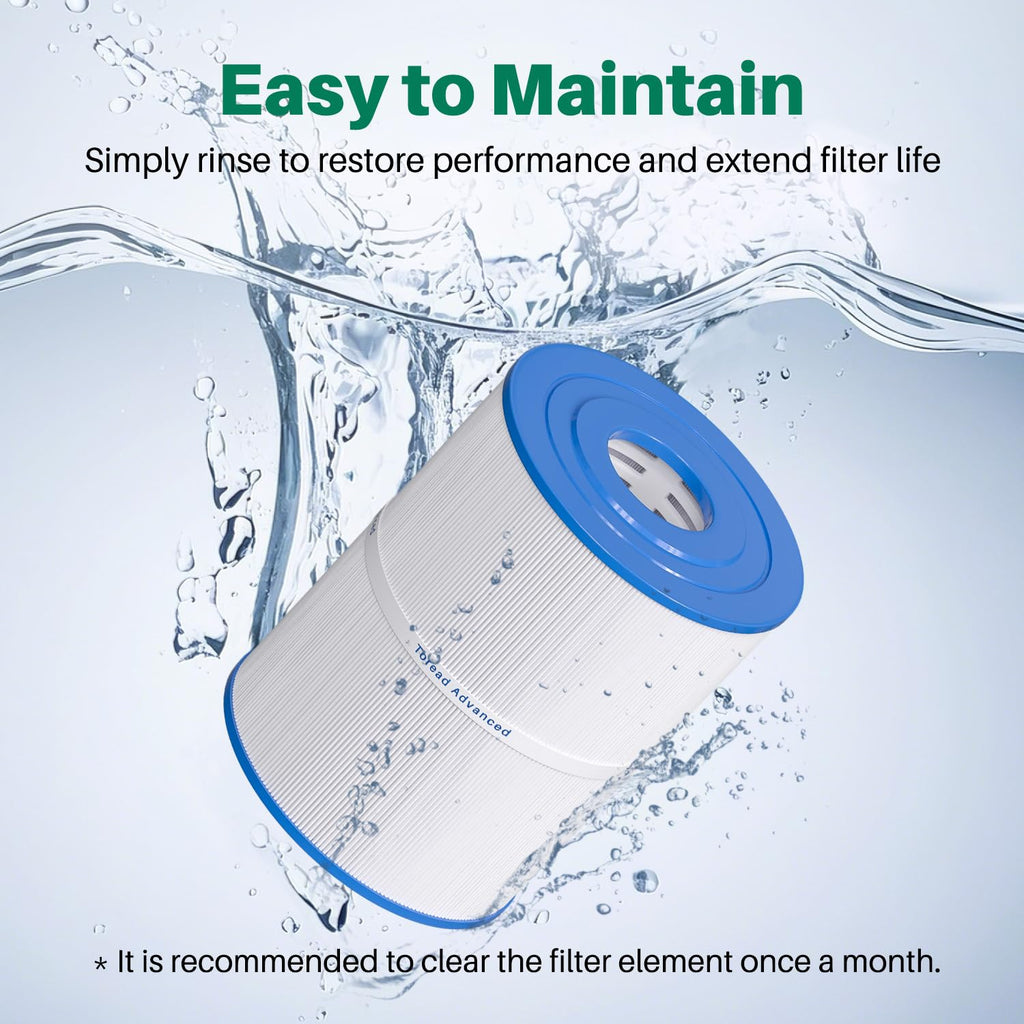 TOREAD NSF-50 Certified Watkins 31114 Replacement Tiger River Spa Filter, Compatible Unicel C-8465, PWK65, Filbur FC-3960, 71827, 71828 Hot Tub Filter, 65 sq. ft Hot Spring Spa Filter 1pack