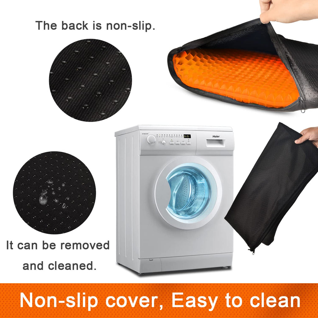 Gel Seat Cushion, Cooling seat Cushion (Super Large & Thick), Breathable Honeycomb Design Absorbs Pressure Points Seat Cushion, Gel Cushion for Office Chair, Home Car seat Cushion for Wheelchair