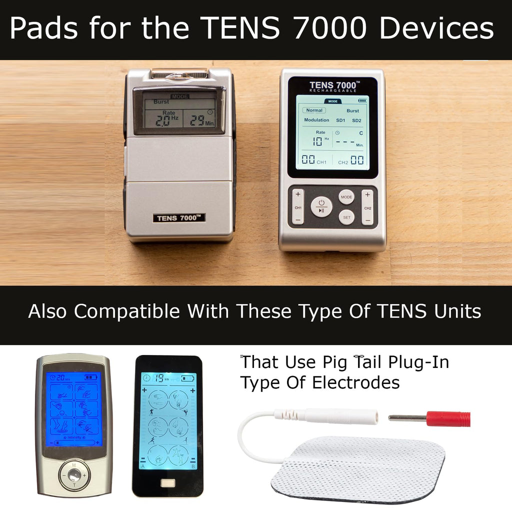 TENS 7000 Official TENS Unit Electrode Pads - 48 Pack, Premium Quality OTC TENS Unit Replacement Pads, 2" X 2" - TENS Unit Pads Compatible with Most TENS Machines Value Pack