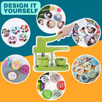 Button Maker Machine 58mm - (3rd Gen) Installation-Free 58mm(2.25in) DIY Pin Badge Button Maker Press Machine Badge Punch Press with Free 100pcs Button Parts&Pictures&Circle Cutter&Magic Book