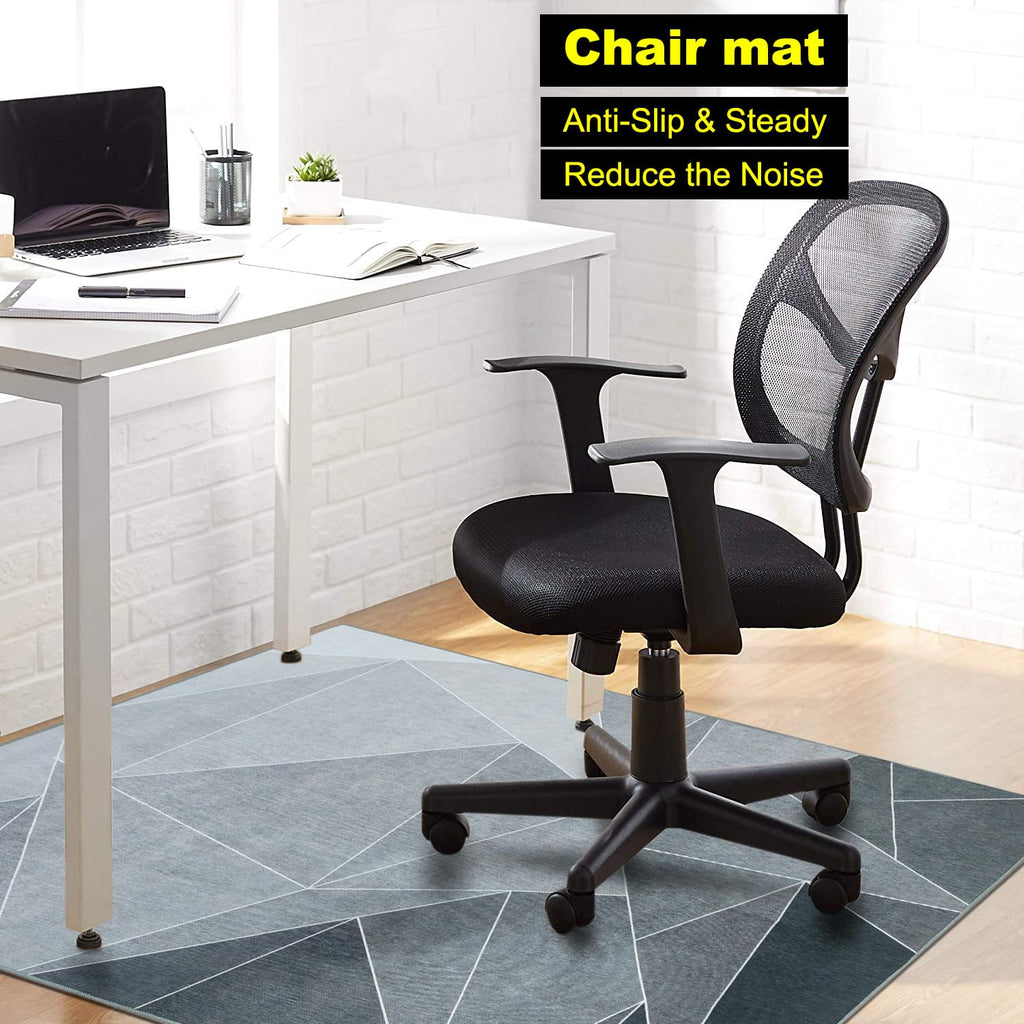 Office Chair Mat for Hardwood Floor, 60"x48" Office Rug Highly Premium Quality Rolling Chair Mat, Desk Chair Mat - 3.86lbs Anti-Slip Office Mat for Laminate Floor etc, Black Grey