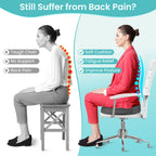 Office Chair Seat Cushion, Cooling Gel Enhanced Memory Foam Cushion for Long Sitting - Back, Sciatica, Coccyx, Tailbone Pain Relief Pillow - for Office, Gaming, Car, Wheelchair - Grey, Large