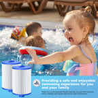 6CH-940 Spa Filter Cartridge Replacement for Unicel, Pleatco PWW50P3, Filbur FC-0359, Aber 03FIL1400, Waterway 817-0050 Front Access Skimmer, Viking Pool Hot Tub Filter Screw SAE Thread Filter 2 Pack