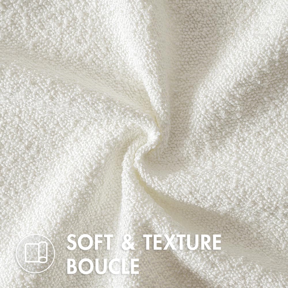 MIULEE Set of 2 White Throw Pillow Covers 18x18 Inch Decorative Couch Pillow Covers Textured Boucle Accent Solid Christmas Pillow Cases Soft for Cushion Chair Sofa Bedroom Livingroom Home Decor