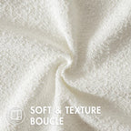 MIULEE Set of 2 White Throw Pillow Covers 18x18 Inch Decorative Couch Pillow Covers Textured Boucle Accent Solid Christmas Pillow Cases Soft for Cushion Chair Sofa Bedroom Livingroom Home Decor