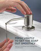 FORIOUS Kitchen Faucets with Soap Dispenser and Pull Down Sprayer, Brushed Nickel, Bar High Arc Single Handle Classic 3 Modes Stainless Steel Faucet for Kitchen Sink Farmhouse RV Laundry Camper