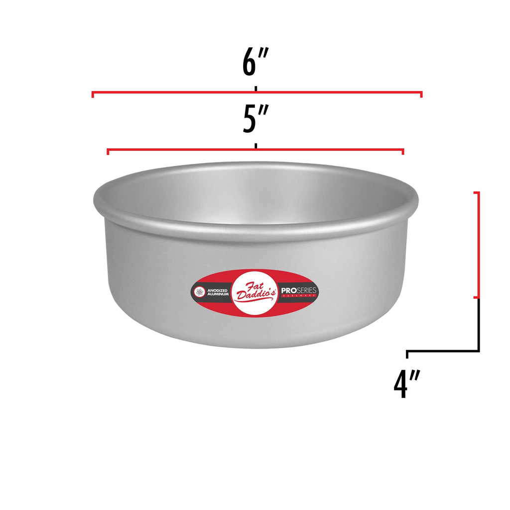 Fat Daddio's Round Cake Pan, 5 x 4 Inch, Silver