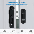 Alise Flip Latch Gate Latches Safety Door Lock for Barn Wood Fence Sliding French Doors,Heavy Duty SUS304 Stainless Steel Gate Hardware,Matte Black MS9500-B