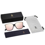 Sunglasses for Women Men Vintage Style Shades SJ2157,Black/Pink