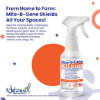 Mite Killer Spray by Mite-B-Gone — Kills Human Mites, Bird, Dust, Spider, Rat, Turkey, Carpet Mites. Treatment for Homes, Furniture, Bedding, Auto & Animals | Non-Toxic | Kid & Pet Safe | 16oz Spray