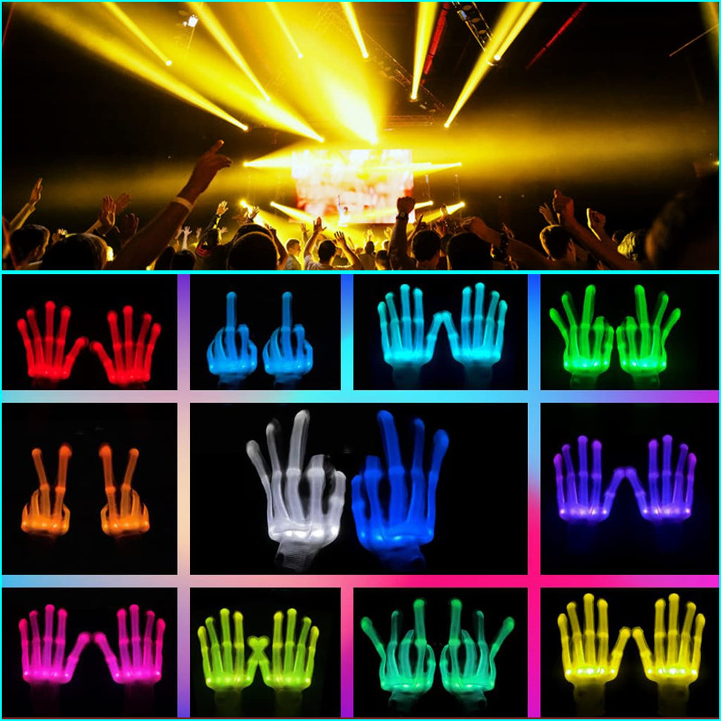COLEDRE LED Gloves 12 Colors Girls Boys Toys Age 3-8 Years Old Light Up Gloves for Kids Teens Cool Fun Gifts Toys for Halloween Christmas Valentines Easter Birthday Parties (1 Pair S)