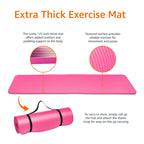 Amazon Basics 1/2 Inch Extra Thick Exercise Yoga Mat with Carrying Strap, Pink