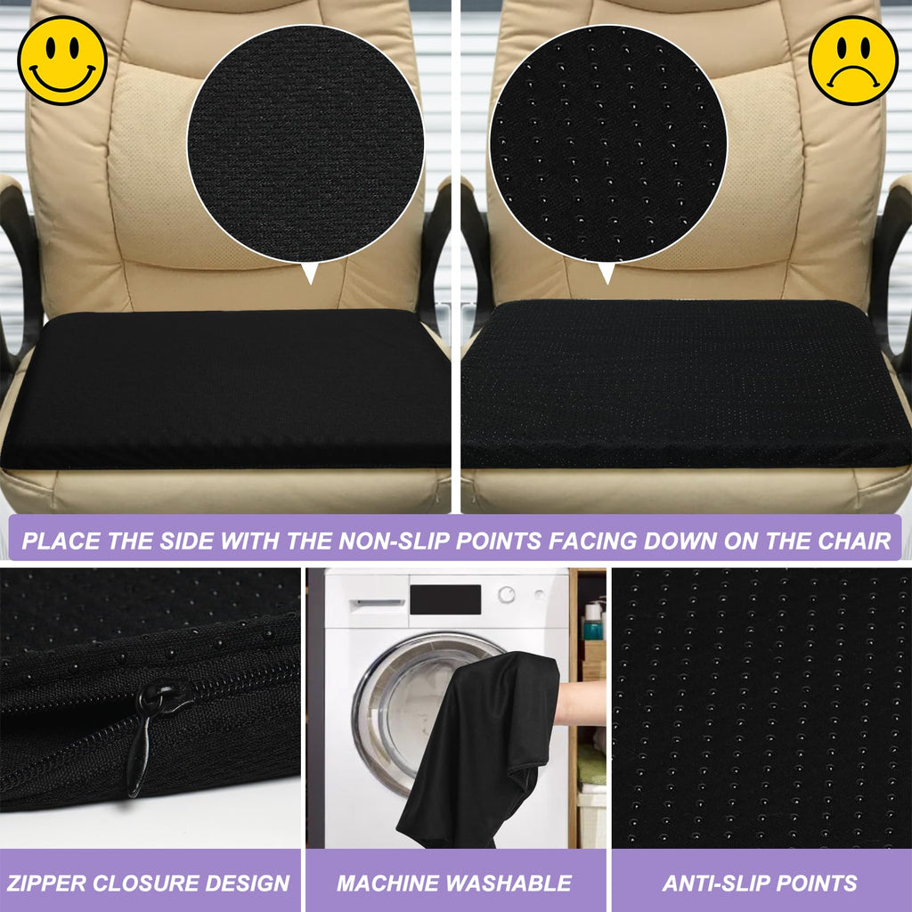 LYUANEC Gel Seat Cushion for Long Sitting, (2.4 Inch Extra Thick Cushion) Soft＆Breathable Gel Cushions for Pressure Relief, Wheelchair Seat Cushion, Honeycomb Seat Cushions, Office Chair Cushion