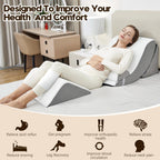 PIASHJOY 4pcs Wedge Pillow Set,Wedge Pillows for Back Pain Relief and Leg Pain,Wedge Pillow for Acid Reflux Relief and Anti-snoring.