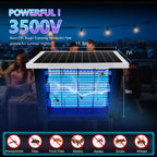 Powerful Large Solar Bug Zapper Outdoor for 10000 sq.ft, Poartable Rechargeable Mosquito Zapper with High Powered, Cordless Solar Fly Zapper for Patio Garden Backyard Farm Pest Control