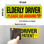 Elderly Driver Car Magnet,Elderly Driver Signs for Car,Reflective Elderly Driver Magnet for Car,Please be Patient Elderly Driver Magnet for Car