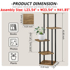 AZERPIAN Plant Stand 5 Tier Indoor Metal Flower Shelf for Multiple Plants Corner Tall Flower Holders for Patio Garden Living Room Balcony Bedroom, Black (5 Tier-Black)
