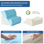Ahpmeoa 6PCS Wedge Pillow Set for After Surgery, Bed Wedge Pillow Post Surgery, Wedges Pillows for Back Pain Relief, Acid Relux, Sit Up Pillow for Beds, Beds Wedges & Body Positioners, White/Grey