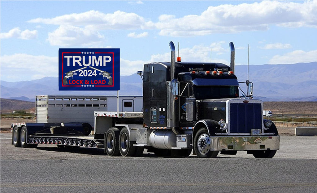 ANCONINE Double Sided Trump 2024 Lock and Load Flag 3x5FT Gun Flag,Trump MAGA Flag,Heavy Duty 3Ply 220D Polyester Double Stitched and 2nd Amendment Flag with 2 Brass Grommets.