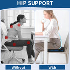 Memory Foam Seat Cushion & Lumbar Support Pillow for Office Chair Car Wheelchair Orthopedic Chair Pad and Back Cushion with Adjustable Straps for Lower Back, Tailbone, Sciatica, Hip Pain Relief