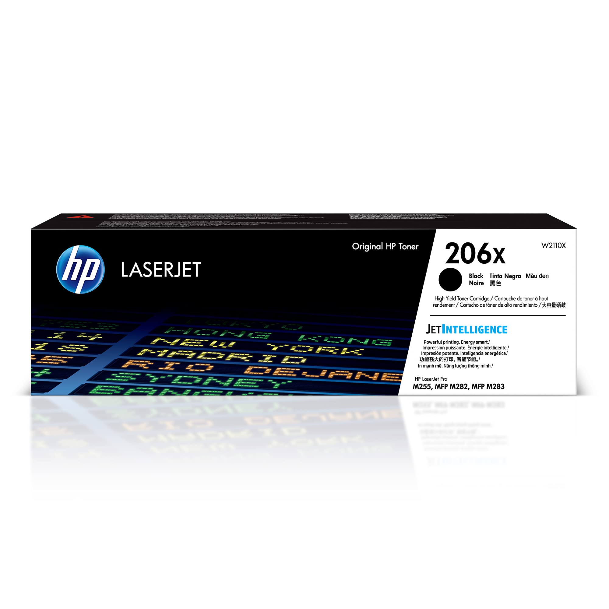 HP 206X Black High-yield Toner Cartridge | Works with HP Color LaserJet Pro M255, HP Color LaserJet Pro MFP M282, M283 Series | W2110X, Pack of 1, Black