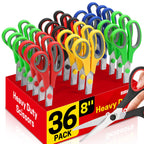 36 Packs 8" Multipurpose Scissors, Ultra Sharp Blade Shears, Comfort-Grip Handles, Sturdy Sharp Scissors for Office Home School Sewing Fabric Craft Supplies, Right/Left Handed
