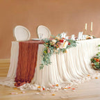 6 Pieces Terracotta Cheesecloth Table Runner 10ft, Rustic Burnt Orange Gauze Cheese Cloth for Boho Wedding Decor Bridal Shower Engagement Thanksgiving Christmas Table Runner