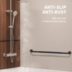 36 Inch Shower Grab Bar w/Anti Slip Rubber Grip, Munzong Black Stainless Steel Bathroom Grab Bar, Bathroom Balance Bar,Safety Handrail Support,Handicap Injury Elderly Senior Assist Bath Handle