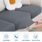 hyha Milk Silk Couch Cushion Covers, Soft Magic Sofa Covers Washable, Sectional Pet Couch Covers for Sofa, Sofa/Couch Seat Cushion Covers with Elastic Bottom for Dogs(3 Cushion Sofa, Dark Gray)