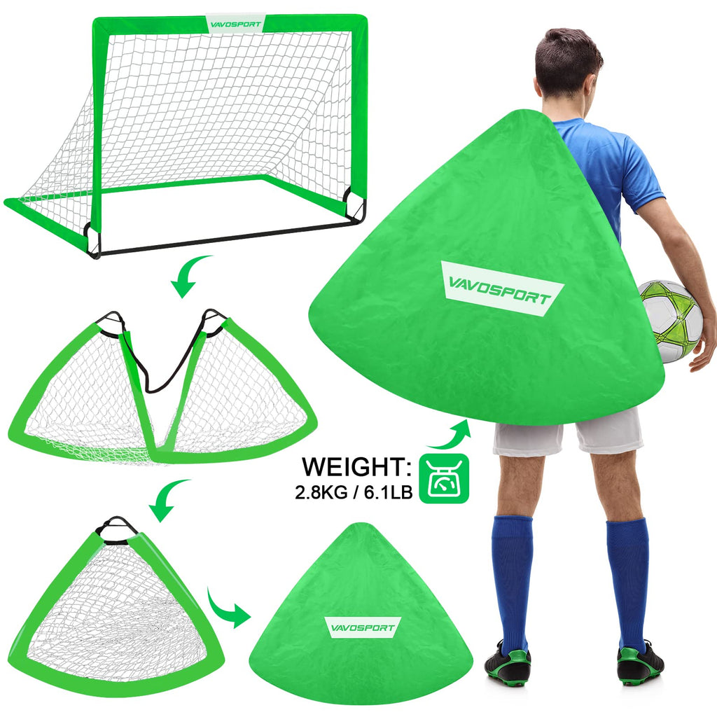 Kids Soccer Goals for Backyard Set - 2 of 4' x 3' Portable Soccer Goal Training Equipment, Soccer Net with Soccer Ball, Christmas Soccer Gifts for Kids and Youth Games, Sports, Outdoor Play