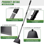Walensee Flat Shovel,Snow Shovel, Ice Scraper, 54 inch Snow Ice Chopper for Walkway, Ice Removal Tool for Road Outdoor Garden Cleaning Scraper, Weed Remove Tool for Lawn Edging, Driveway Weeding Tool