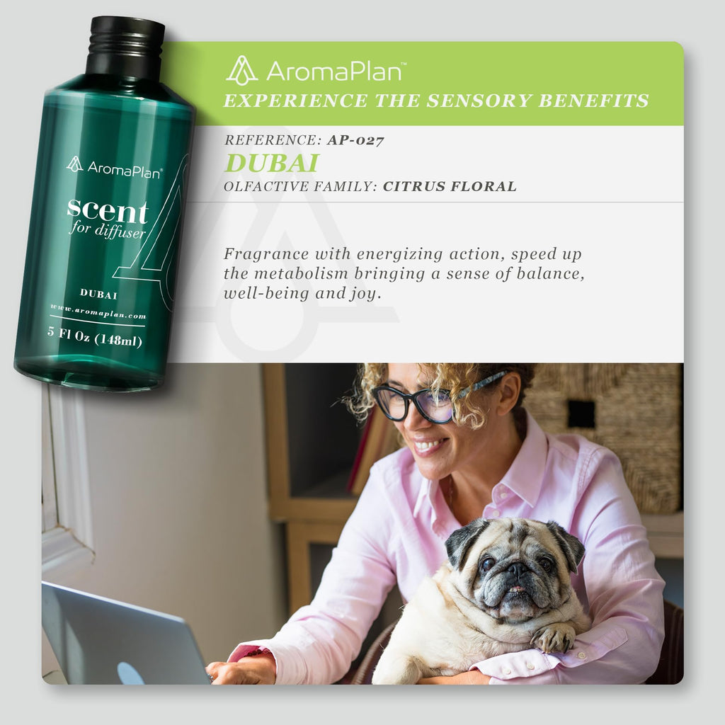 Aromaplan Hotel Scents Dubai 5 Fl Oz, USA Fragrance- Home Luxury Aroma & Hotel Collection Diffuser Oil- Hotel Diffuser Oil for Aromatherapy- USA Made, Bigger Bottle, Bolder Aroma & Longer Lasting