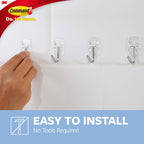 Command Small Clear Wire Toggle Hooks, 10 Hooks and 12 Command Strips, Damage Free Hanging Wall Hooks with Adhesive Strips, Adhesvie Hooks for Hanging, Organization and Storage, Holds up to 0.5 lb