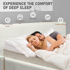 SUNYRISY Adjustable Wide Size Bed Wedge Pillow, Wedge Mattress Topper with Washable Cover, Mattress Wedge Lifter, Inclined Mattress Elevator for Acid Reflux, Neck & Back Pain, Anti-snoring, Queen