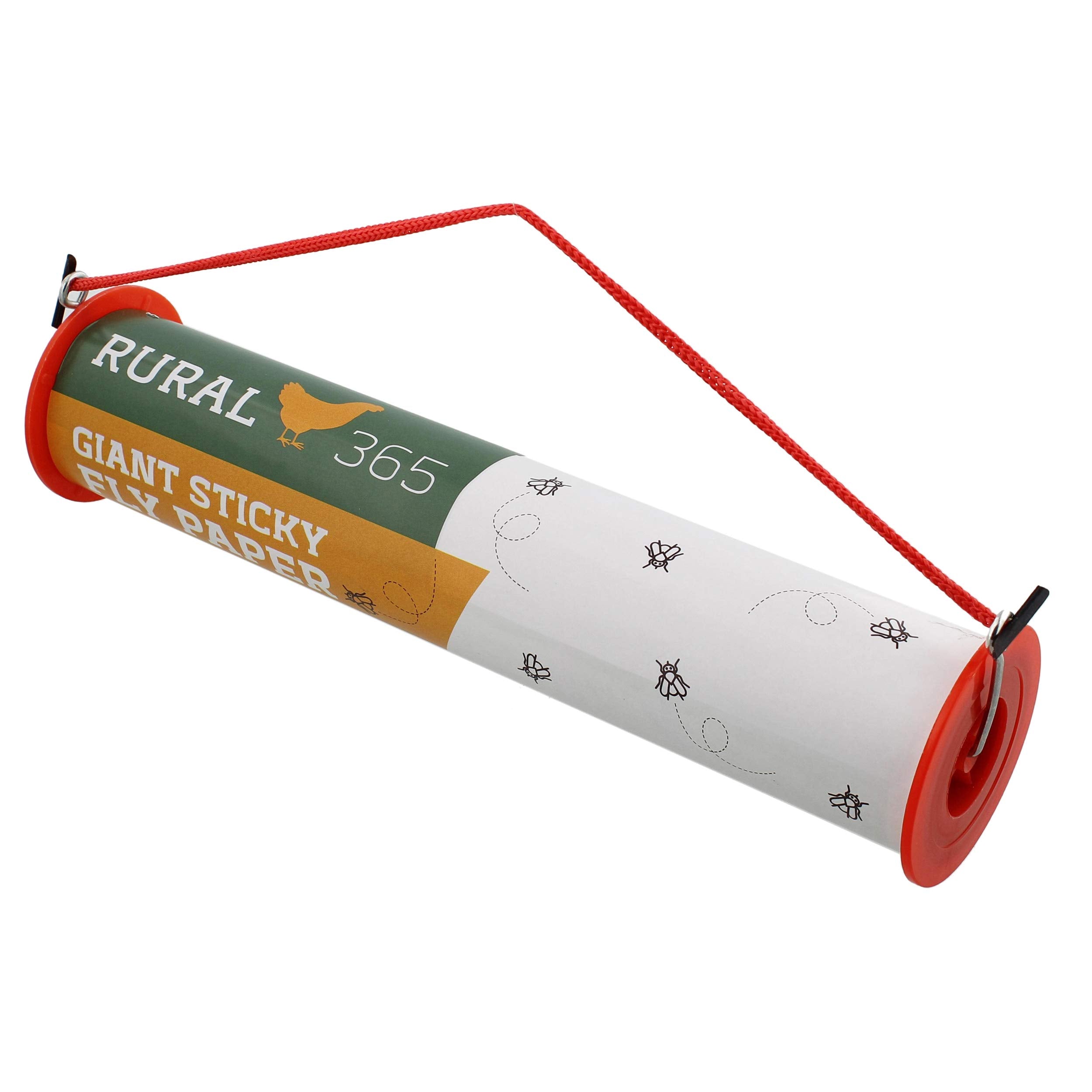 Ruralty Fly Tape Trap - 30ft Horizontal or Vertical Hanging Adhesive Indoor and Outdoor 3pk Insect Fly Trap Ribbon Roll