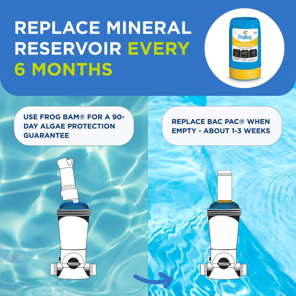 FROG Bac Pac Replacement Chlorine Cartridges for use with Pool FROG Model 5400 and 6100 Cyclers - Prefilled for Easy & Convenient Pool Sanitizing & Water Care - 6 Pack