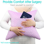 Heart Pillow for After Heart Surgery Cardiac Cough Cushion with 2 Pockets Pacemaker Bypass Must Have Recovery Gifts Minky Dot Lavender
