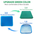Gel Seat Cushion, Double Thick Egg Gel Cushion for Pressure Pain Relief, Breathable Wheelchair Cushion Chair Pads for Car Seat Office Chair (Green)