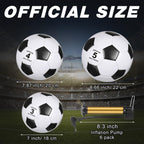 Glimin 6 Pcs Christian Charity Donation Supplies Deflated Soccer Ball Bulk with Pump Official Size Samaritan's Purse Operation Christmas Machine Stitched Ball(Size 4,Classic)