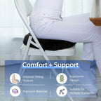 HOMCA Donut Pillow for Tailbone Pain, Hemorrhoid Pillows for Sitting After Surgery, Memory Foam Coccyx Cushion for Postpartum Pregnancy, Car Seat Office Chair Cushion for Pressure Relief