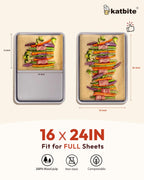 Katbite 16x24 Inch Parchment Paper Sheets, 100Pcs Non-Stick Precut Baking Parchment, Unbleached Parchment Paper for Baking, Cooking, Grilling, Frying and Steaming, Full Sheet Baking Pan Liners