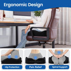 Benazcap Large Wheelchair Cushions,18"x17"x4.9"Inch Thick Memory Foam Seat Cushions for Office Chairs,Tailbone Pain Relief Cushion,Sciatica & Back Support,Office Chair Cushion & Car Seat Cushion,Black