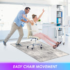 Kuyal Office Chair Mat for Hardwood Floor, 48 x 60 inches Computer Gaming Chair Mat, Low Pile Carpet Desk Chair Mat, Anti-Slip Floor Mats Wood/Tile Protection Mat(48'' x 60'', Modern Gray)