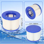 Lucasou 60% Denser Filter, High-Efficiency Screw-in Hot Tub spa Filters Replacement Compatible with All Relxtime, Aleko, Wejoy, Aquaspa Hot Tubs & Other Spas (4 Filters + 2 Filter Bags)