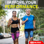 BLITZU Thigh Compression Sleeves (Pair) Quad, Groin and Hamstring Support. Upper Leg Sleeves for Men and Women. Thigh Braces for Thigh Pain. Upper Thigh Wrap for Pulled Muscle Relief WHITE, M