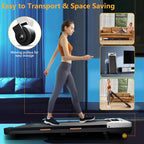 AIRHOT Under Desk Treadmill, Walking Pad 2 in 1 for Walking and Jogging, Portable Walking Treadmill with Remote Control Lanyard for Home/Office, 2.5HP Low-Noise Desk Treadmill in LED Display