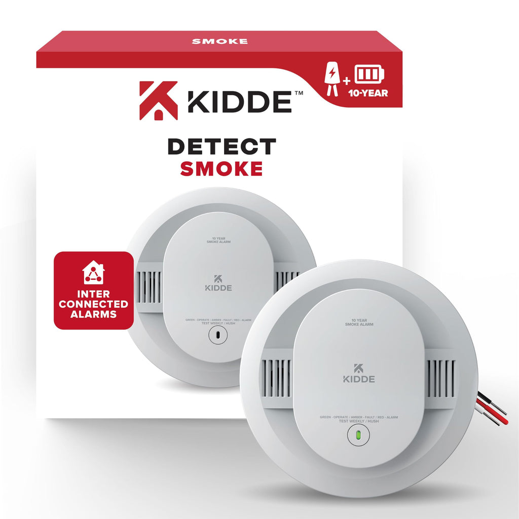 Kidde Hardwired Smoke & Carbon Monoxide Detector Bundle with Hardwired Smoke Detector, 10-Year Battery Backup