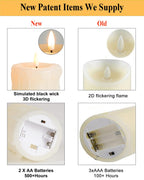 ANGELLOONG Flameless Candles with Remote, Battery Operated Candles with Flickering Flame, Fake LED Electric Timer Candles for Home Holiday Party Christmas Decor, Dripping